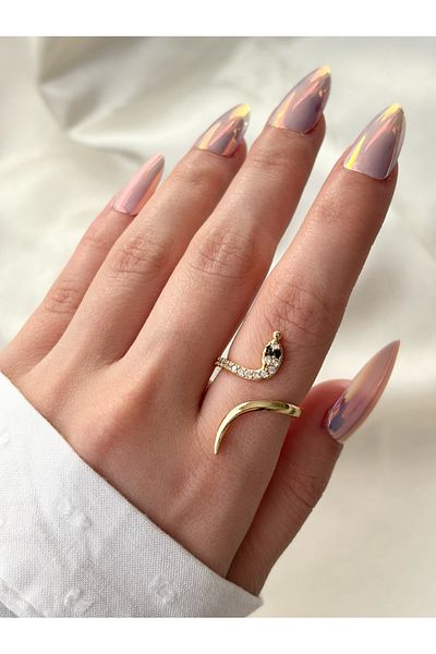 Eylülün Takısı Women's Gold Color Snake Model Ring