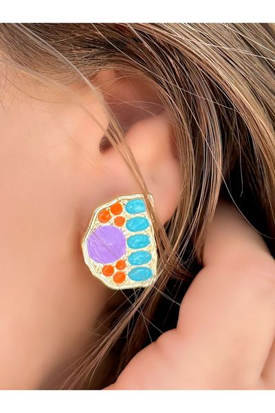 MyladyAccessoriess Special Series Colorful Gold Design Earrings