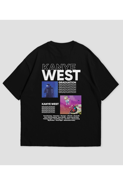 SVART WEAR Kanye West - Unisex Oversize T-shirt με σχέδιο άλμπουμ Graduation