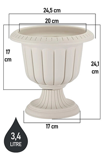 BiDünya Nergis Saksı 3,4 Litre Plastik Ayaklı Çiçek Saksısı