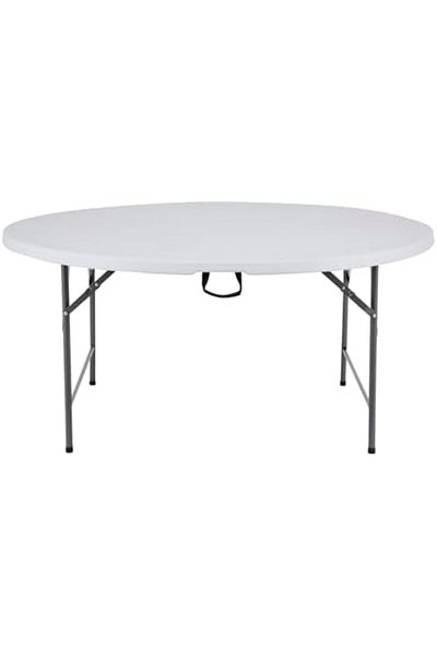MAPLE HOME DECORATION Plastic Folding Table Portable Trestle Multi-purpose Dining Camp Picnic Party Event Table Dia150cm