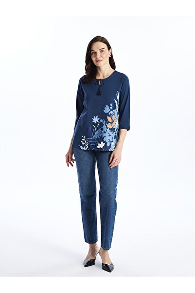 LC Waikiki Bluză de damă cu floare cu guler legat