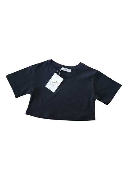 GIRL UNPRINTED CROP T-SHIRT