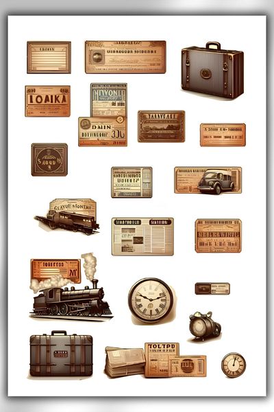 GP Craft Vintage Themed Sticker Suitable for Planner, Agenda, Bullet Journal