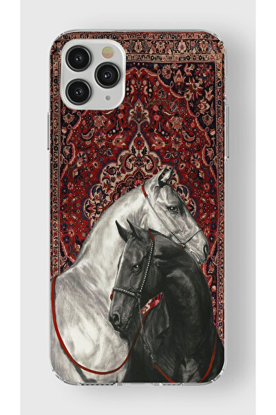 moonset Iphone 11 Pro Max Uyumlu Atlar Tasarımlı Baskılı Şeffaf Telefon Kılıfı