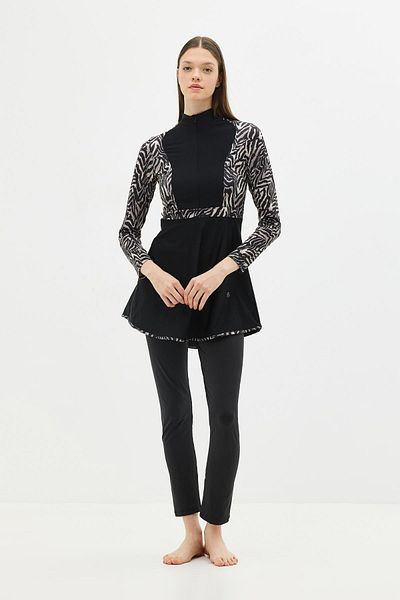 C&City Πλήρως καλυμμένο μαγιό 4 τεμαχίων Hijab C14013 Zebra
