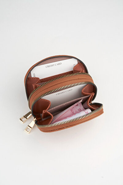 Vivaq Γυναικείο Tan Design Πορτοφόλι και τσάντα ώμου με φερμουάρ 2 θέσεων