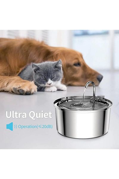Aryuper 3.2 L Stainless Steel Water Dispenser for Cat Dog Water Fountain Water Dispenser with Silent Pump