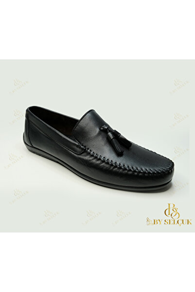 By Selçuk Loafer Style Γνήσιο Δερμάτινο Ορθοπεδικό Ελαφρύ Κλασικό Παπούτσια με Φούντες