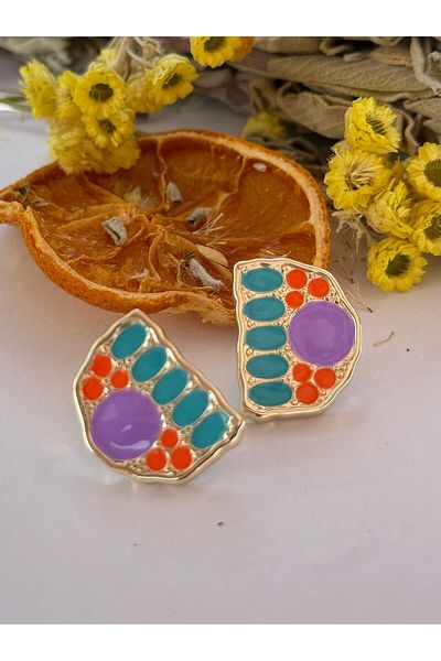 MyladyAccessoriess Special Series Colorful Gold Design Earrings