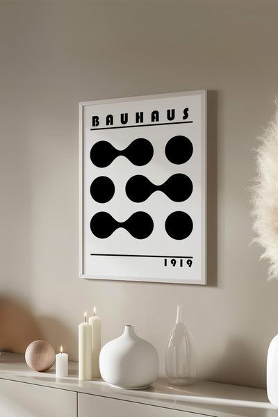Basquiart Poster cu ramă albă din seria Bauhaus, numărul picturii: 53