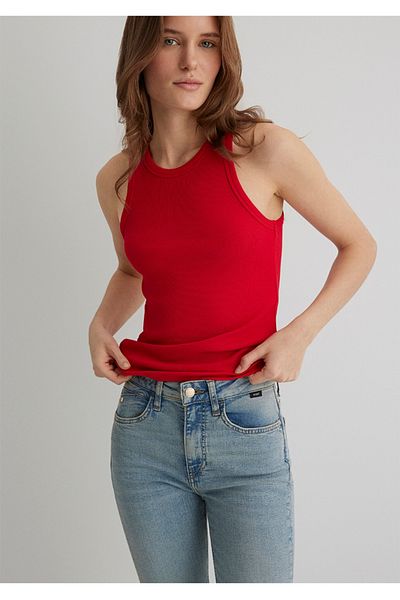 Mavi Basic Halter Collar Slim Fit Women's T-Shirt