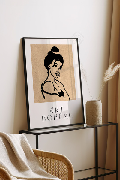 Basquiart Αφίσα της Σειράς Bohemian με Μαύρο Πλαίσιο, Αριθμός Πίνακα: 94