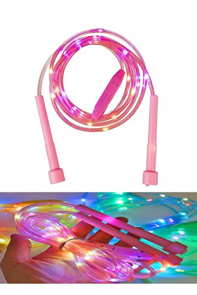 Hyd Işıklı Atlama Ipi Pembe Renk Led Işıklı Dayanıklılık Eğitimi Için Dış Mekan Oyunu 3 Metre Oyuncak Ip