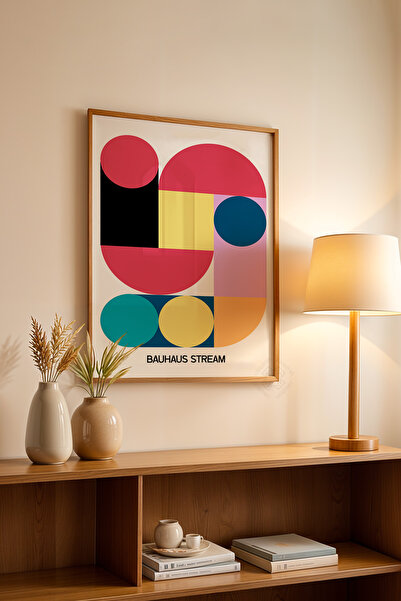 Basquiart Poster din seria Bauhaus cu ramă din lemn, numărul picturii: 122