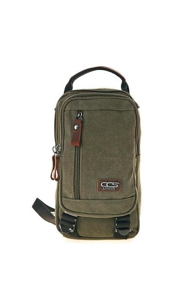 ÇÇS Ççs London 31184 Canvas Cross Shoulder Bag Πράσινη