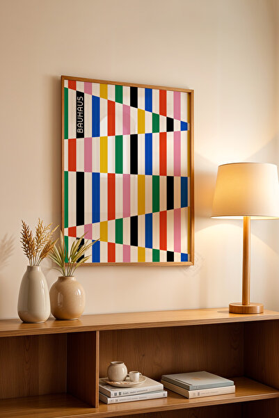 Basquiart Poster din seria Bauhaus cu ramă din lemn, numărul picturii: 37