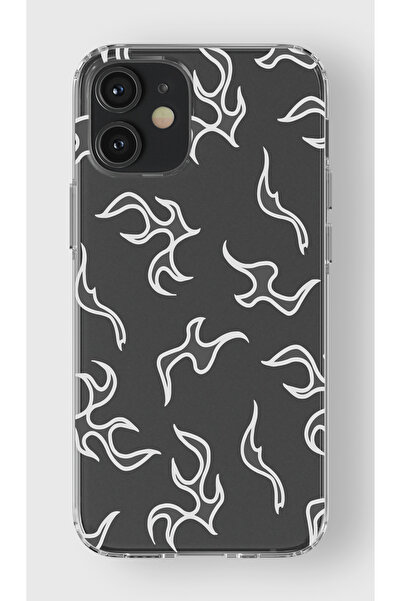 moonset Iphone 12 / 12 Pro Uyumlu Şimşek Tasarımlı Baskılı Şeffaf Telefon Kılıfı