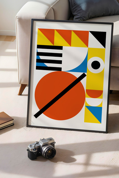 Basquiart Poster din seria Bauhaus cu ramă neagră, numărul picturii: 6