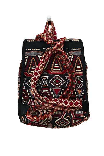 mdhomecarpet Rucsac de damă Kilim Carpă realizat manual 30x40 cm |   Geantă din țesătură cu model Şark Corner Calitate autentică