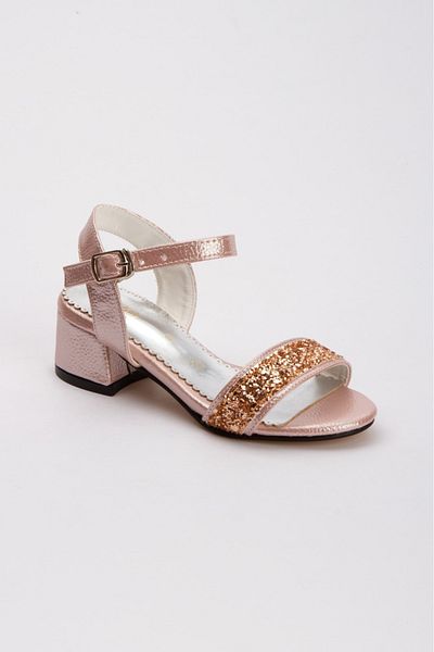 APJ STORE SINCE 2020 Pink Rose Gold Glitter Open Heeled Children's Princess Shoes