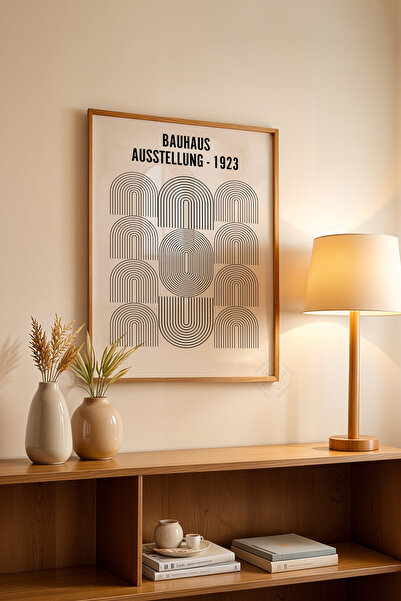 Basquiart Poster din seria Bauhaus cu ramă din lemn, numărul picturii: 112