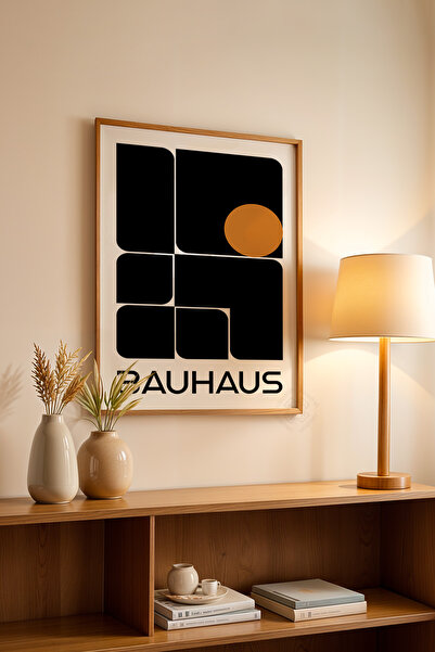Basquiart Poster din seria Bauhaus cu ramă din lemn, numărul picturii: 82