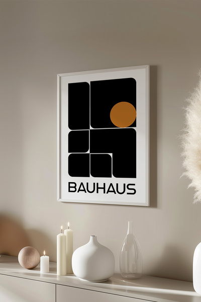 Basquiart Poster cu ramă albă din seria Bauhaus, numărul picturii: 82