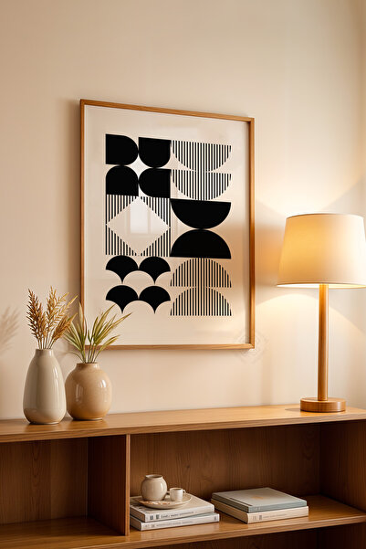 Basquiart Poster din seria Bauhaus cu ramă din lemn, numărul picturii: 108