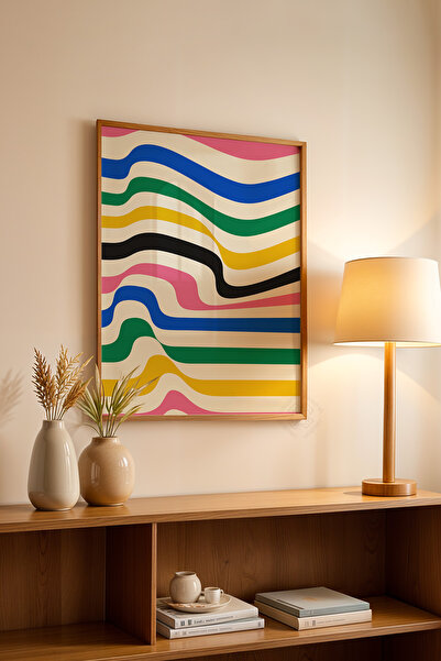 Basquiart Poster din seria Bauhaus cu ramă din lemn, numărul picturii: 36