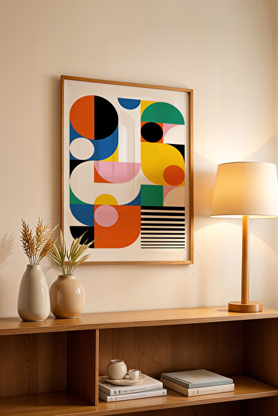 Basquiart Poster din seria Bauhaus cu ramă din lemn, numărul picturii: 11