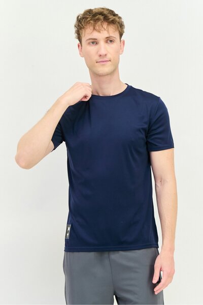 Tapout Men Sportswear Fit Short Sleeves Running T-Shirt, Navy