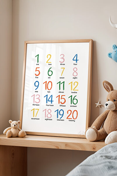 Basquiart Çocuk Odası, Bebek Odası Ahşap Çerçeveli Poster, Tablo No:150