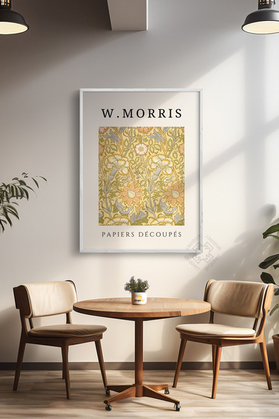 Basquiart Αφίσα της σειράς William Morris με λευκό πλαίσιο, Πίνακας διακόσμησ...
