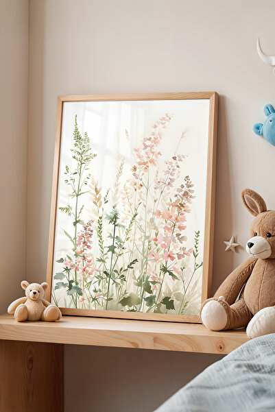 Basquiart Poster cu ramă din lemn pentru camera copiilor, camera bebelușilor,...