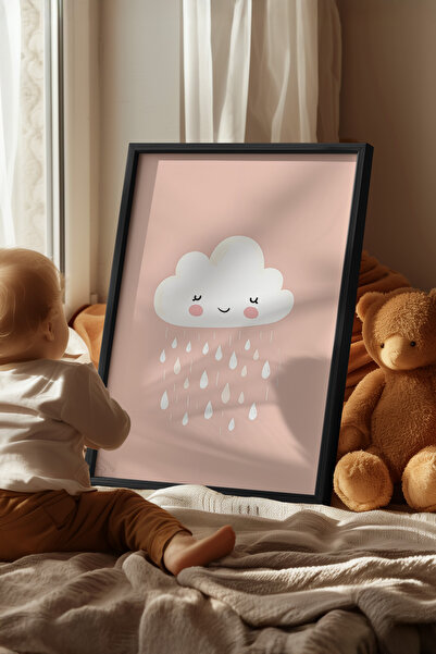 Basquiart Poster cu ramă neagră pentru camera copiilor, camera bebelușilor, t...