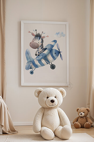 Basquiart Poster cu ramă albă pentru camera copiilor, camera bebelușilor, tab...