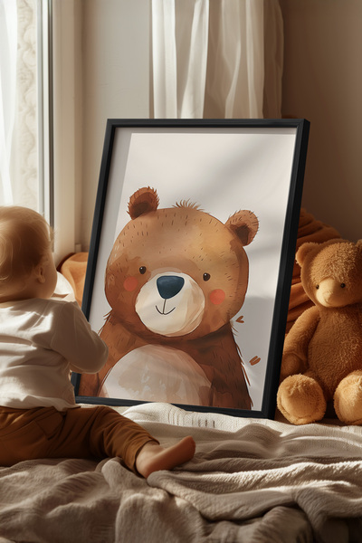 Basquiart Παιδικό Δωμάτιο, Βρεφικό Δωμάτιο, Αφίσα με Μαύρο Πλαίσιο, Αριθμός Π...