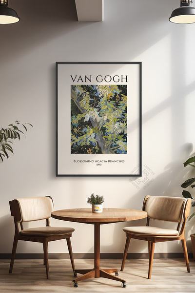 Basquiart Poster din seria Vincent Van Gogh cu ramă neagră, decor de perete p...