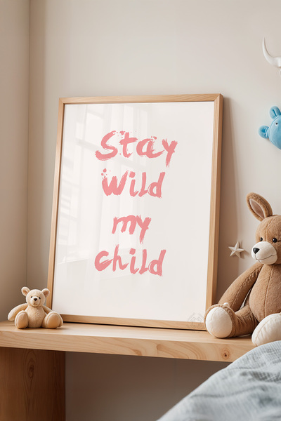 Basquiart Poster cu ramă din lemn pentru camera copiilor, camera bebelușilor,...