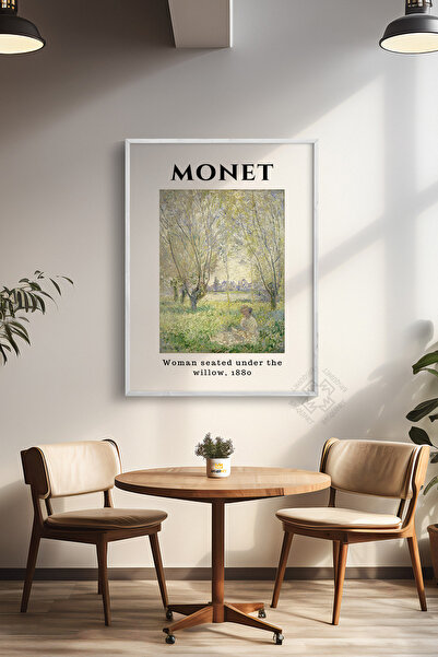 Basquiart Poster înrămat alb din seria Claude Monet, decor de perete pictat N...