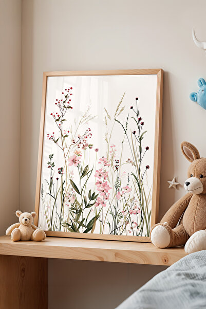 Basquiart Poster cu ramă din lemn pentru camera copiilor, camera bebelușilor,...