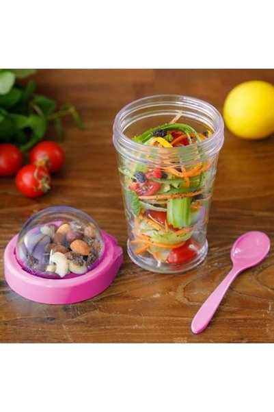 ForWhat Portable Fruit Yogurt Container with Lid and Spoon for Office Home Of...