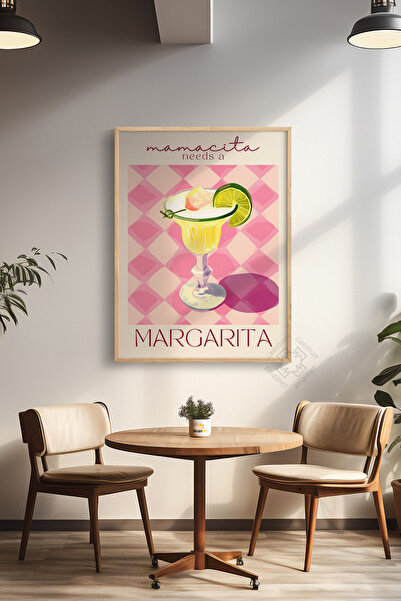 Basquiart Seria Cocktail Poster înrămat în lemn, tablou, cafenea, restaurant,...