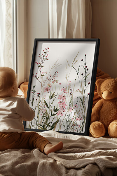 Basquiart Poster cu ramă neagră pentru camera copiilor, camera bebelușilor, t...