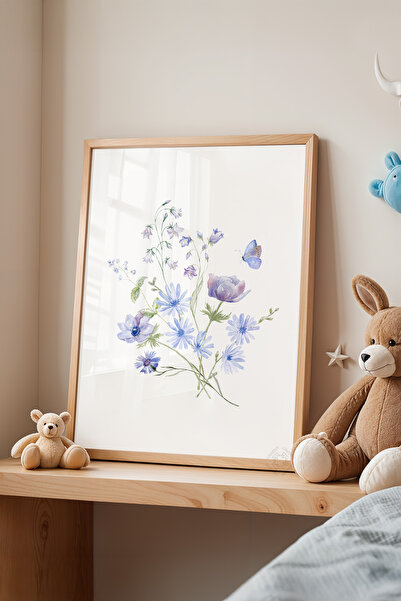 Basquiart Poster cu ramă din lemn pentru camera copiilor, camera bebelușilor,...