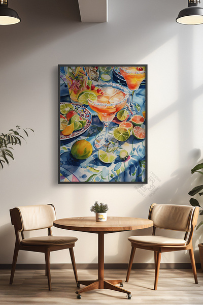 Basquiart Σειρά Cocktail, Αφίσα με Μαύρο Πλαίσιο, Πίνακας, Καφέ, Εστιατόριο, ...