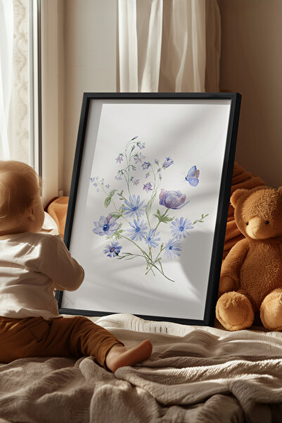 Basquiart Poster cu ramă neagră pentru camera copiilor, camera bebelușilor, t...