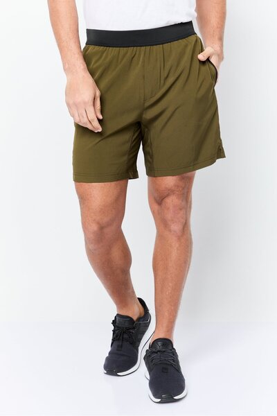 Mister شورت تدريب رجالي رياضي Fit 7 Inseam، زيتوني