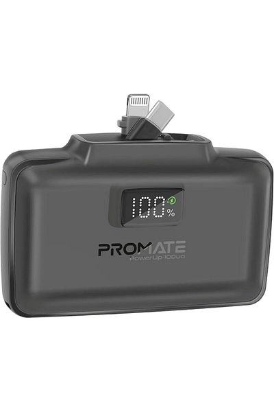 Promate Promate PowerUp-10Duo - 10000mAh Compact Portable Battery with USB-C and Lightning Connectors
